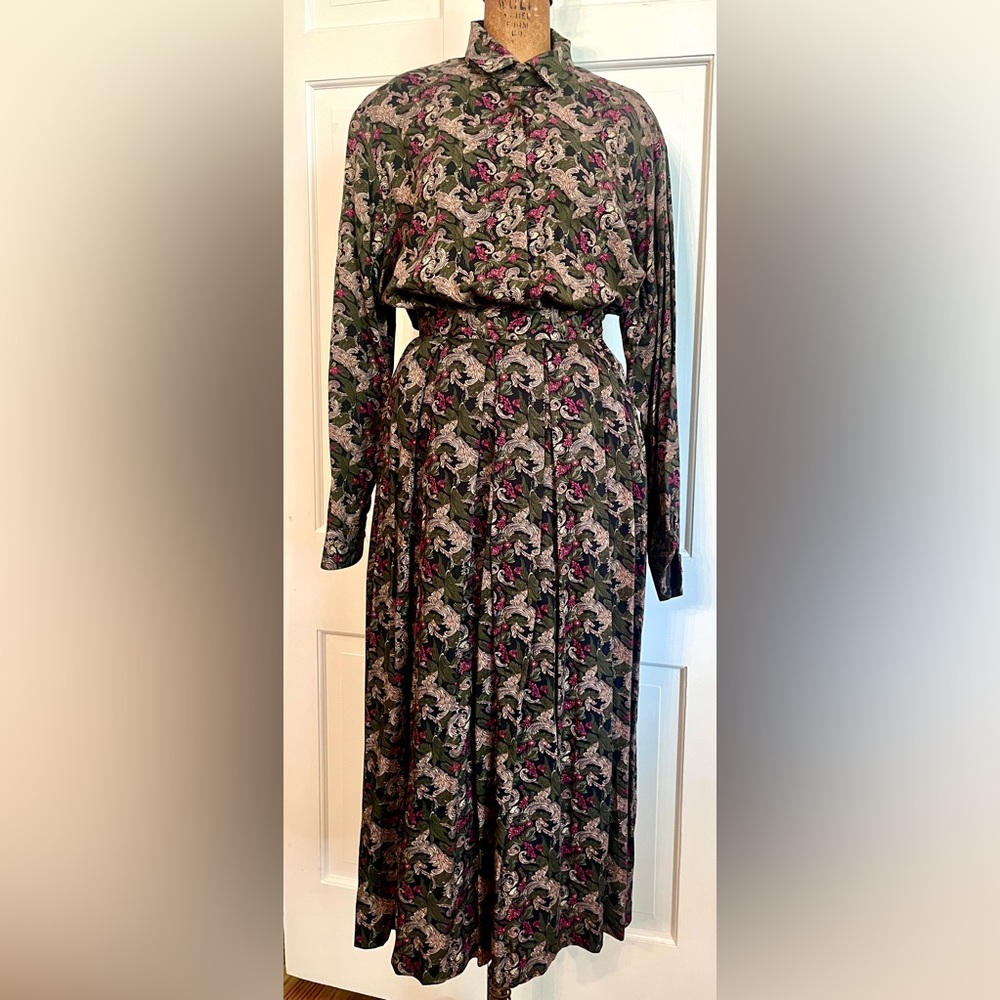Field Manor Vintage Long Sleeve Blouse Pleated Skirt Set Country House Chic‎  10